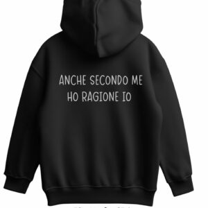 Felpa personalizzata, anche secondo me ha ragione io